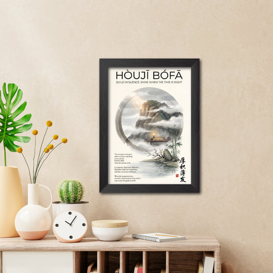 Houji Bofa Chinese Philosophical Quote Photo Frame Painting