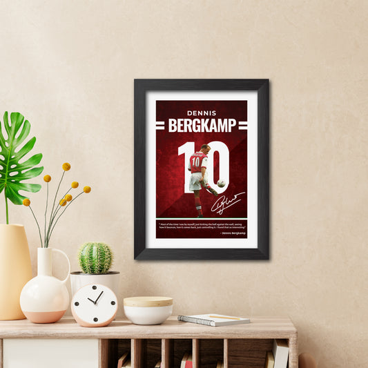 Dennis Bergkamp Quotes Arsenal Football Club Poster Framed Painting