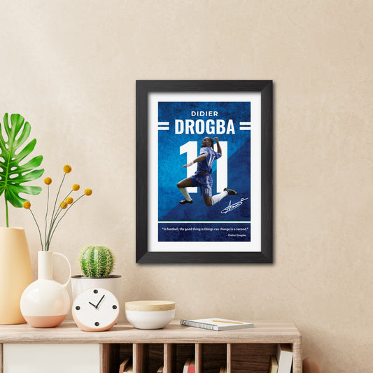 Didier Drogba Quotes Chelsea Football Club Poster Framed Painting