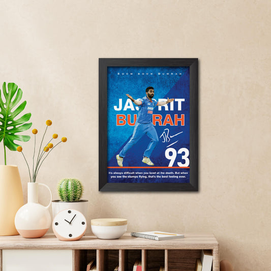 Jasprit Bumrah India Cricket Team Poster Framed Painting