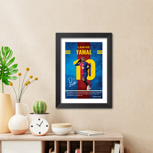 Lamine Yamal Quotes Barcelona Football Poster Framed Painting