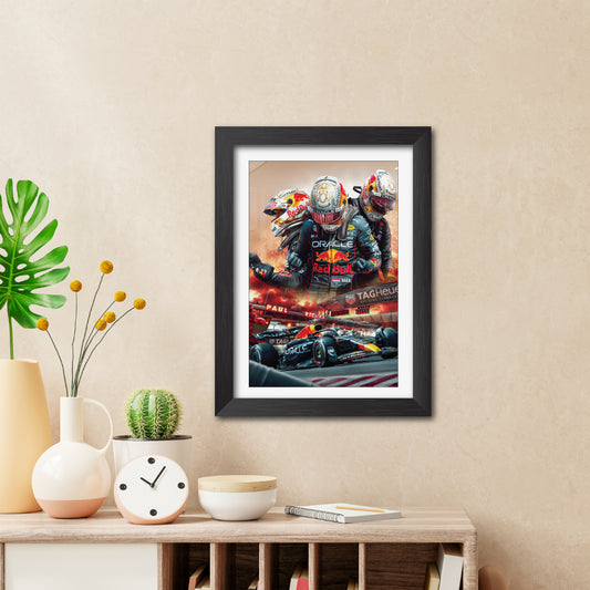 Max Verstappen F1 Racing Poster Framed Painting