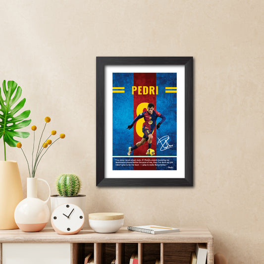 Pedri Quotes Barcelona Football Poster Framed Painting
