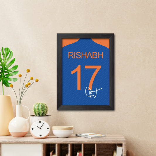Rishabh Pant T20 Worldcup Jersey Poster Framed Painting