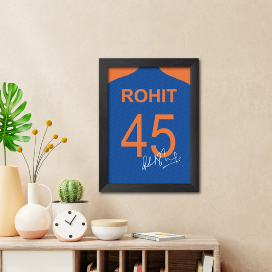 Rohit Sharma T20 Worldcup Jersey Poster Framed Painting