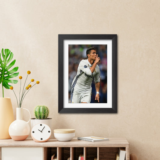 Cristiano Ronaldo Celebration Real Madrid Football Poster Framed Painting