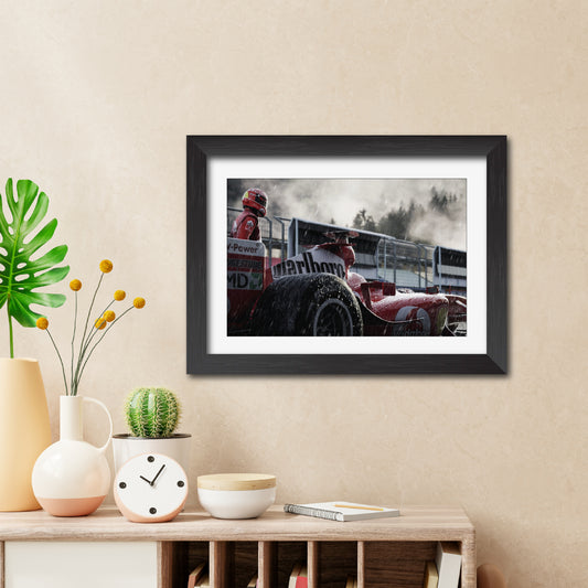Michael Schumacher F1 Racing Poster Framed Painting