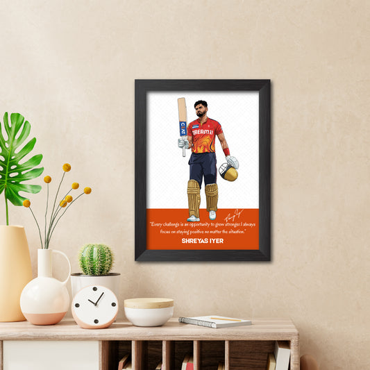 Shreyas Iyer T20 Cricket Team Poster Framed Painting