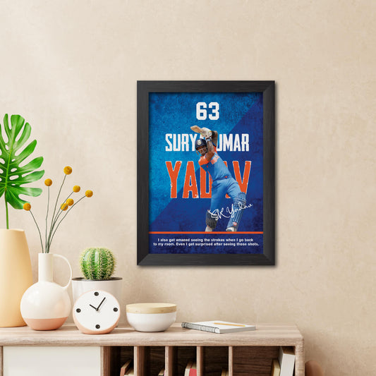 Suryakumar Yadav India Cricket Team Poster Framed Painting