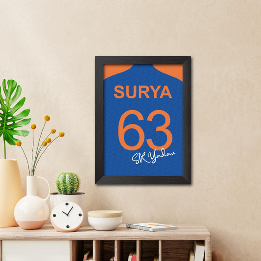 Suryakumar Yadav T20 Worldcup Jersey Poster Framed Painting