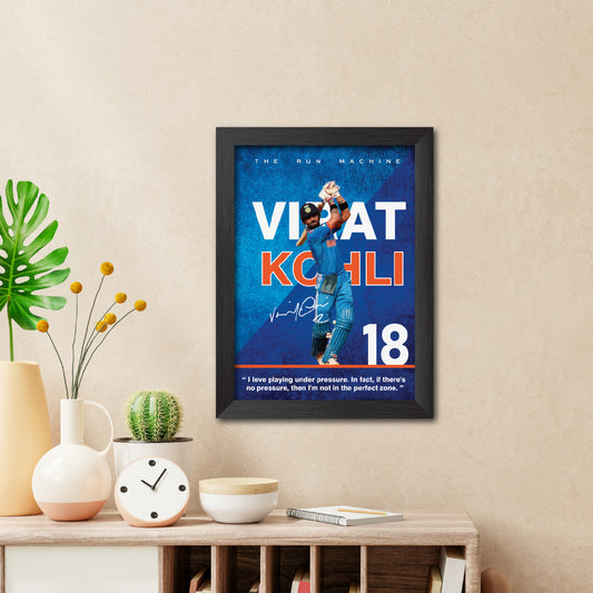 Virat Kohli India Cricket Team Poster Framed Painting