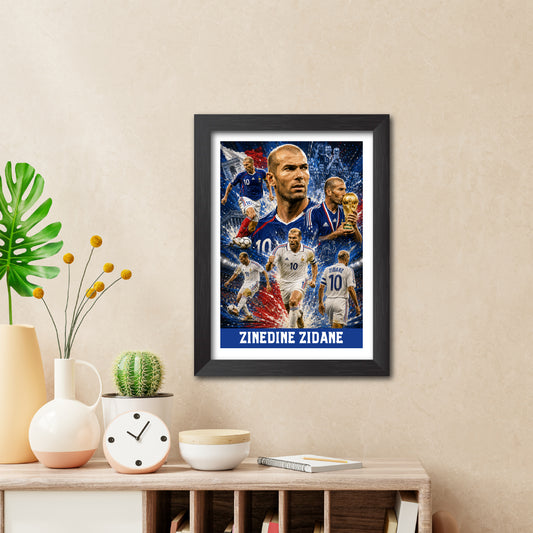 Zinedine Zidane France Football Poster Worldcup Themed Photo Frame Painting