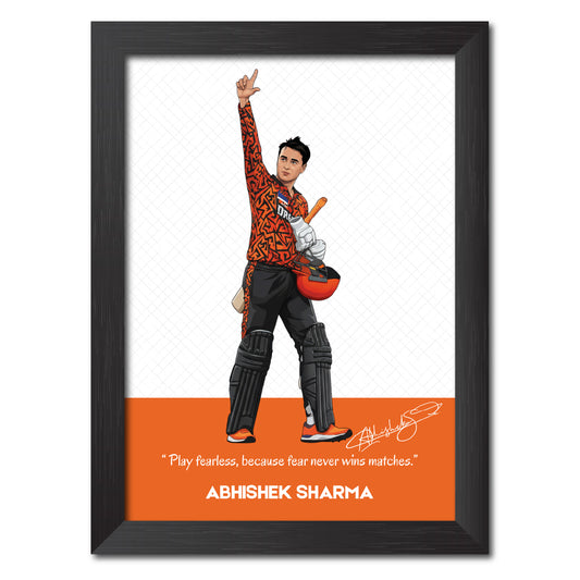 Abhishek Sharma Hyderabad T20 Cricket Team Poster Framed Painting