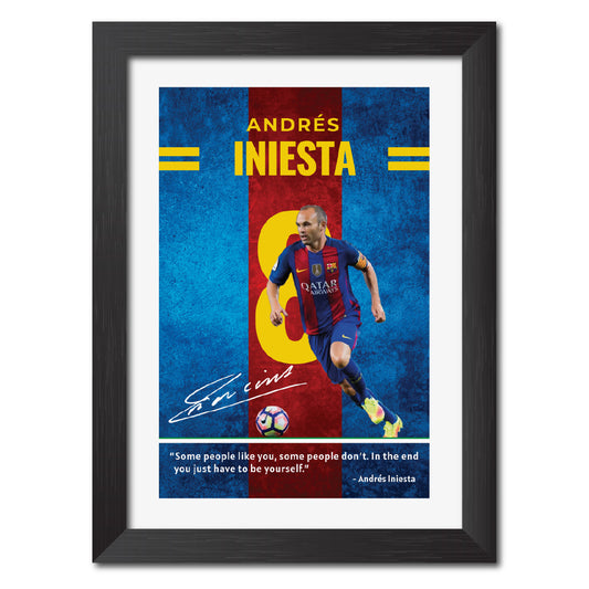 Iniesta Quotes Barcelona Football Poster Framed Painting