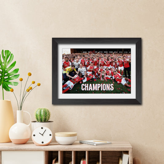 Arsenal Premier League Champions 2026 Trophy Celebration Poster Framed Painting