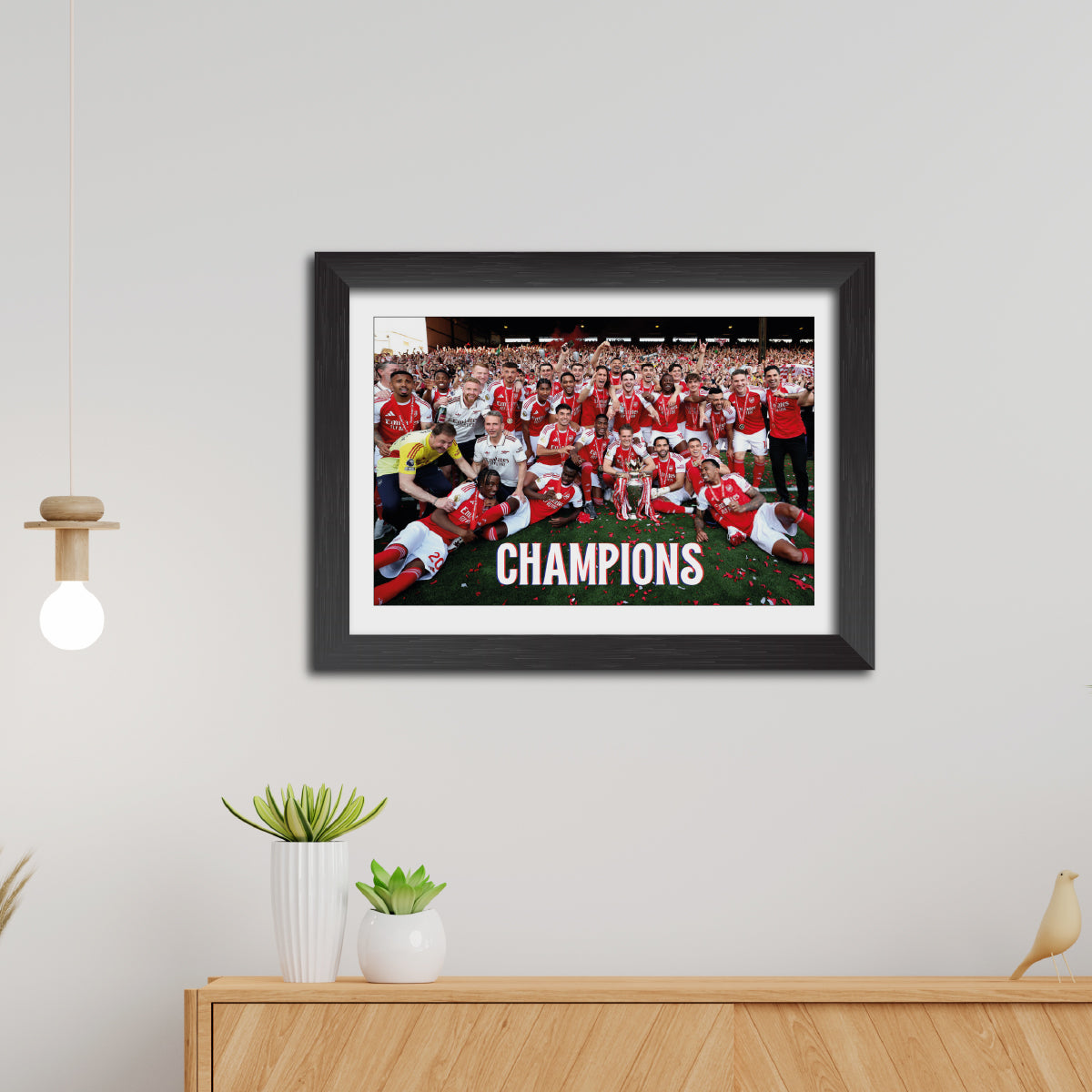 Arsenal Premier League Champions 2026 Trophy Celebration Poster Framed Painting