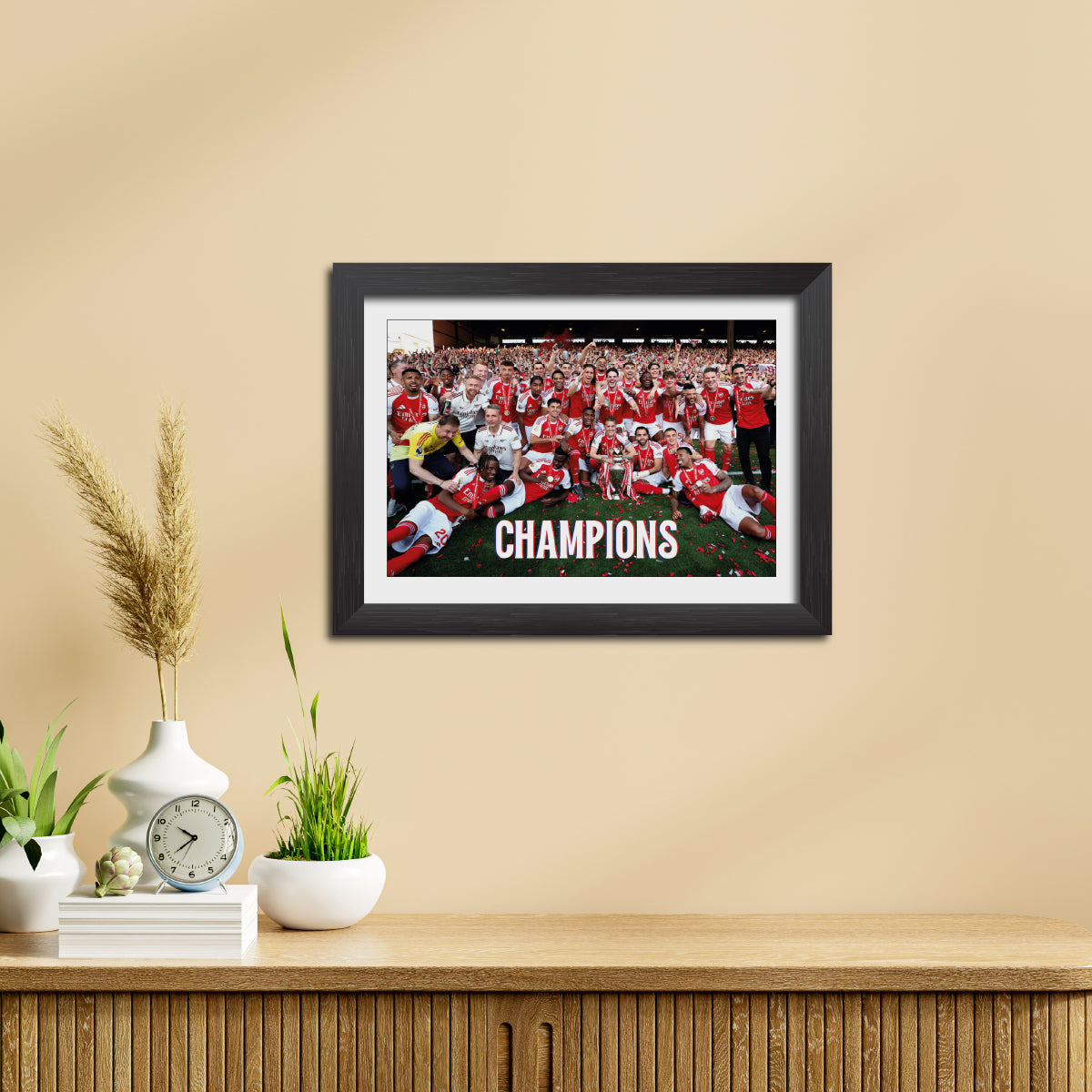 Arsenal Premier League Champions 2026 Trophy Celebration Poster Framed Painting