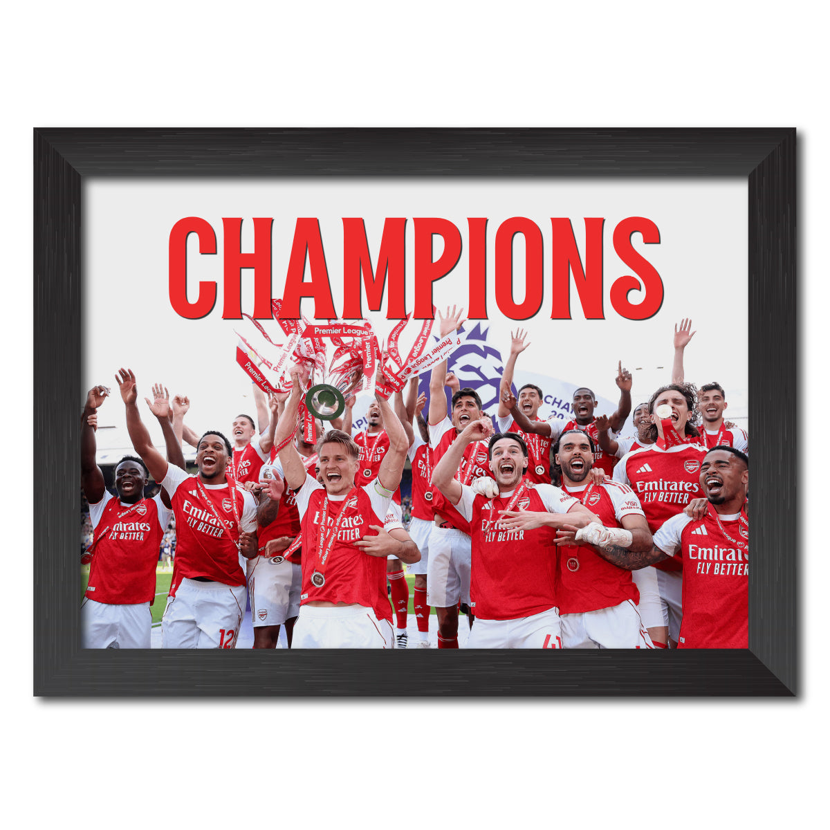 Arsenal Premier League Champions 2026 Trophy Celebration Poster Framed Painting