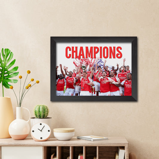 Arsenal Premier League Champions 2026 Trophy Celebration Poster Framed Painting