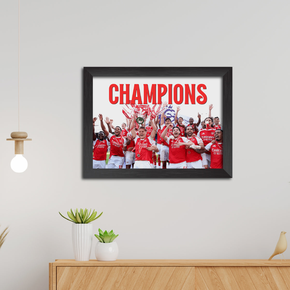 Arsenal Premier League Champions 2026 Trophy Celebration Poster Framed Painting