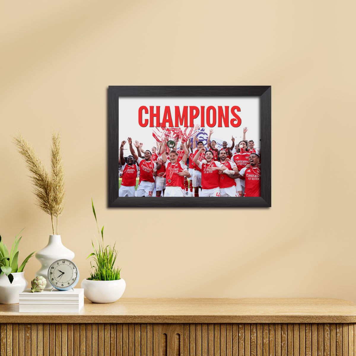 Arsenal Premier League Champions 2026 Trophy Celebration Poster Framed Painting