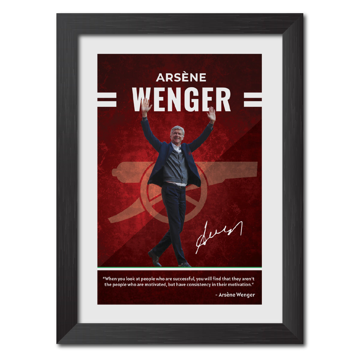 Arsene Wenger Quotes Arsenal Football Club Poster Framed Painting