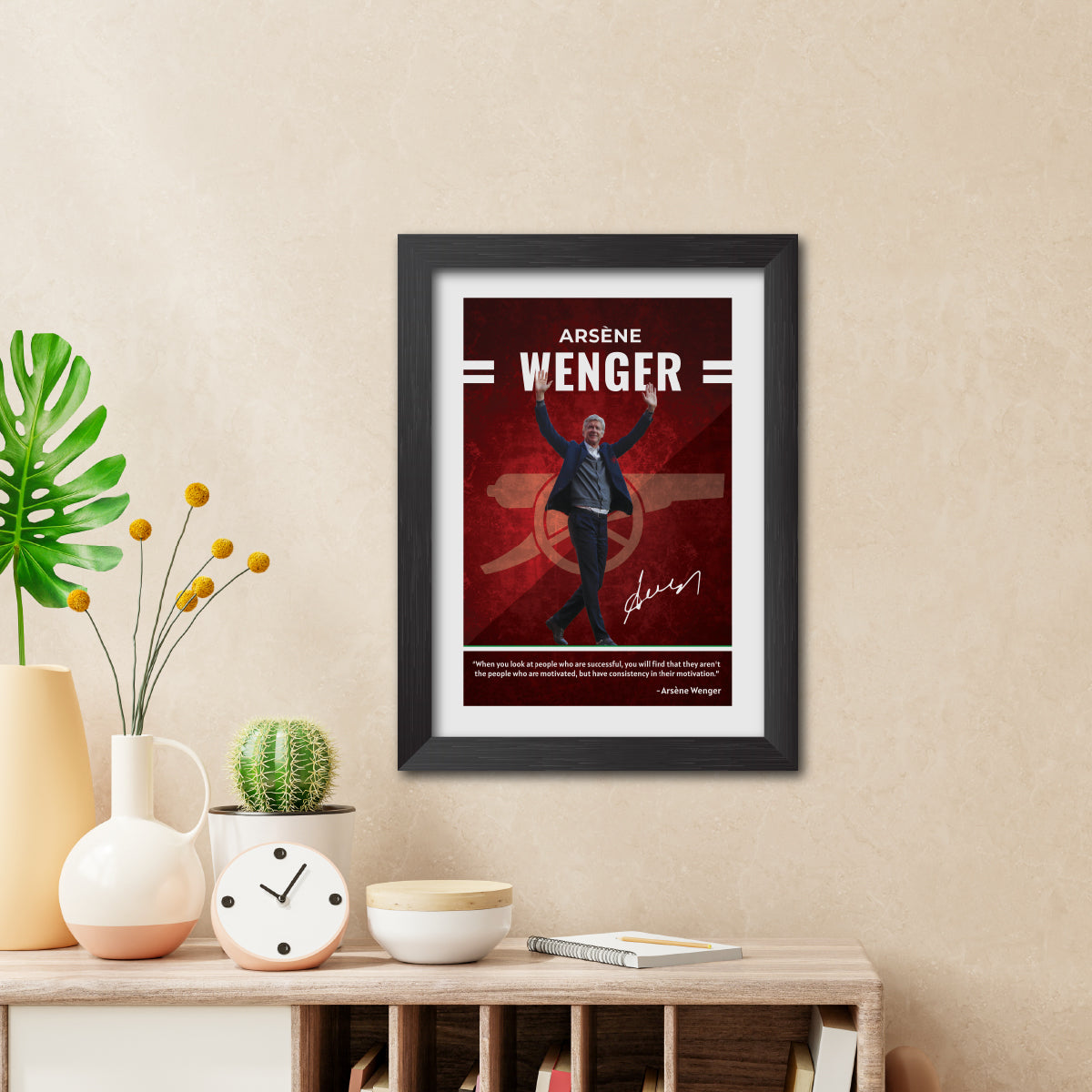 Arsene Wenger Quotes Arsenal Football Club Poster Framed Painting