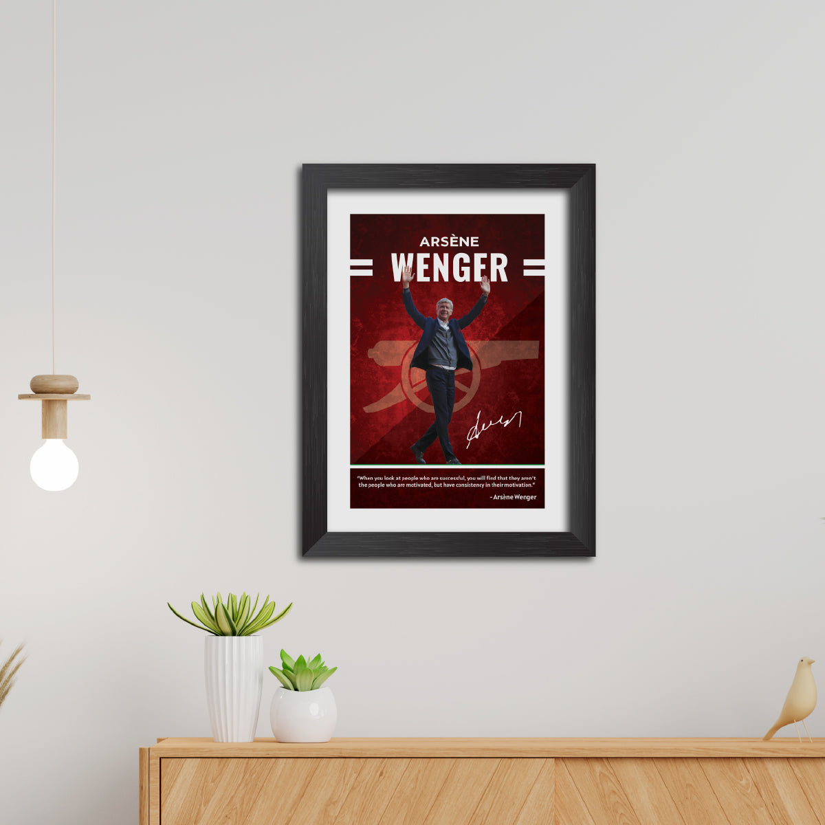 Arsene Wenger Quotes Arsenal Football Club Poster Framed Painting