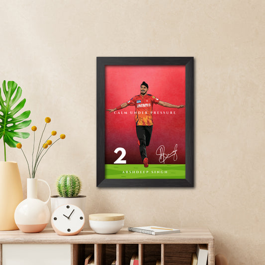 Arshdeep Singh Punjab T20 Cricket Team Poster Framed Painting