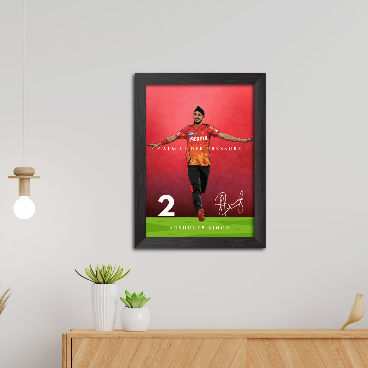 Arshdeep Singh Punjab T20 Cricket Team Poster Framed Painting