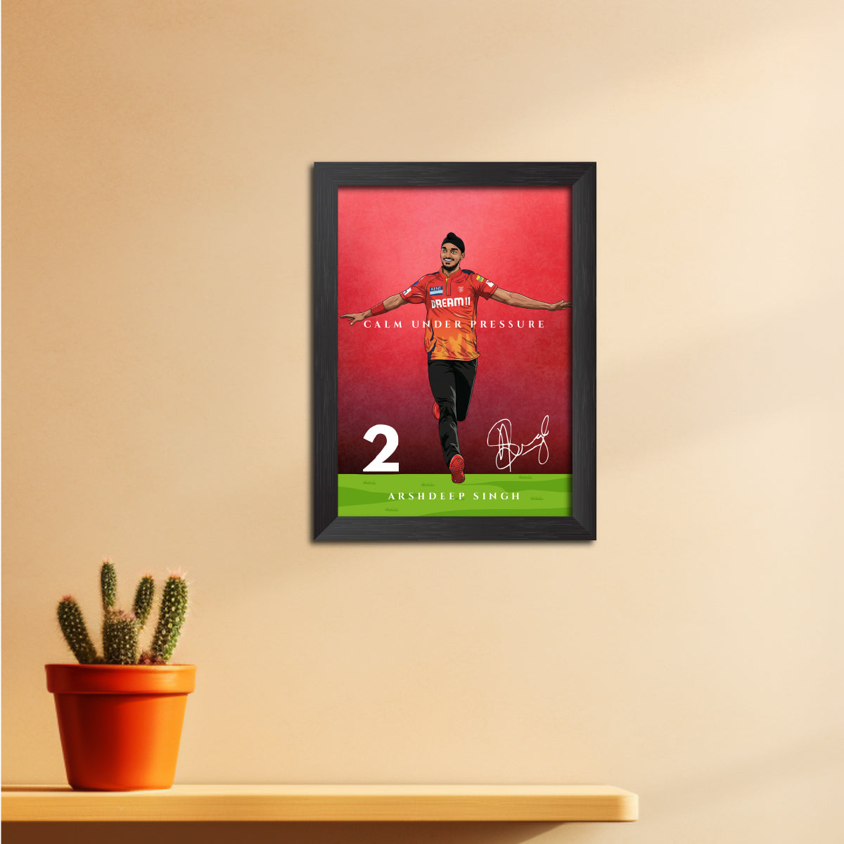 Arshdeep Singh Punjab T20 Cricket Team Poster Framed Painting