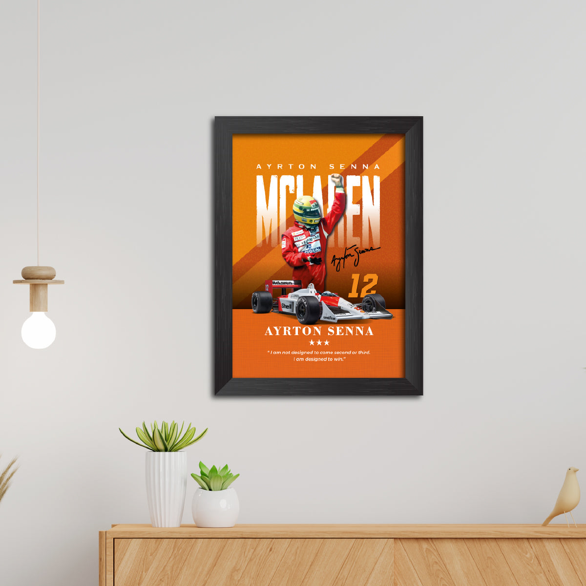 Ayrton Senna Quotes F1 Racing Poster Framed Painting