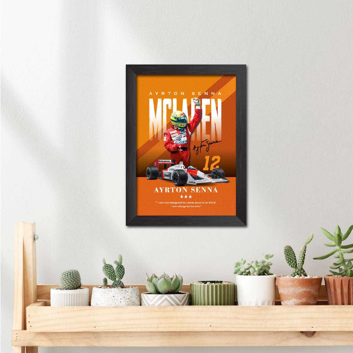 Ayrton Senna Quotes F1 Racing Poster Framed Painting
