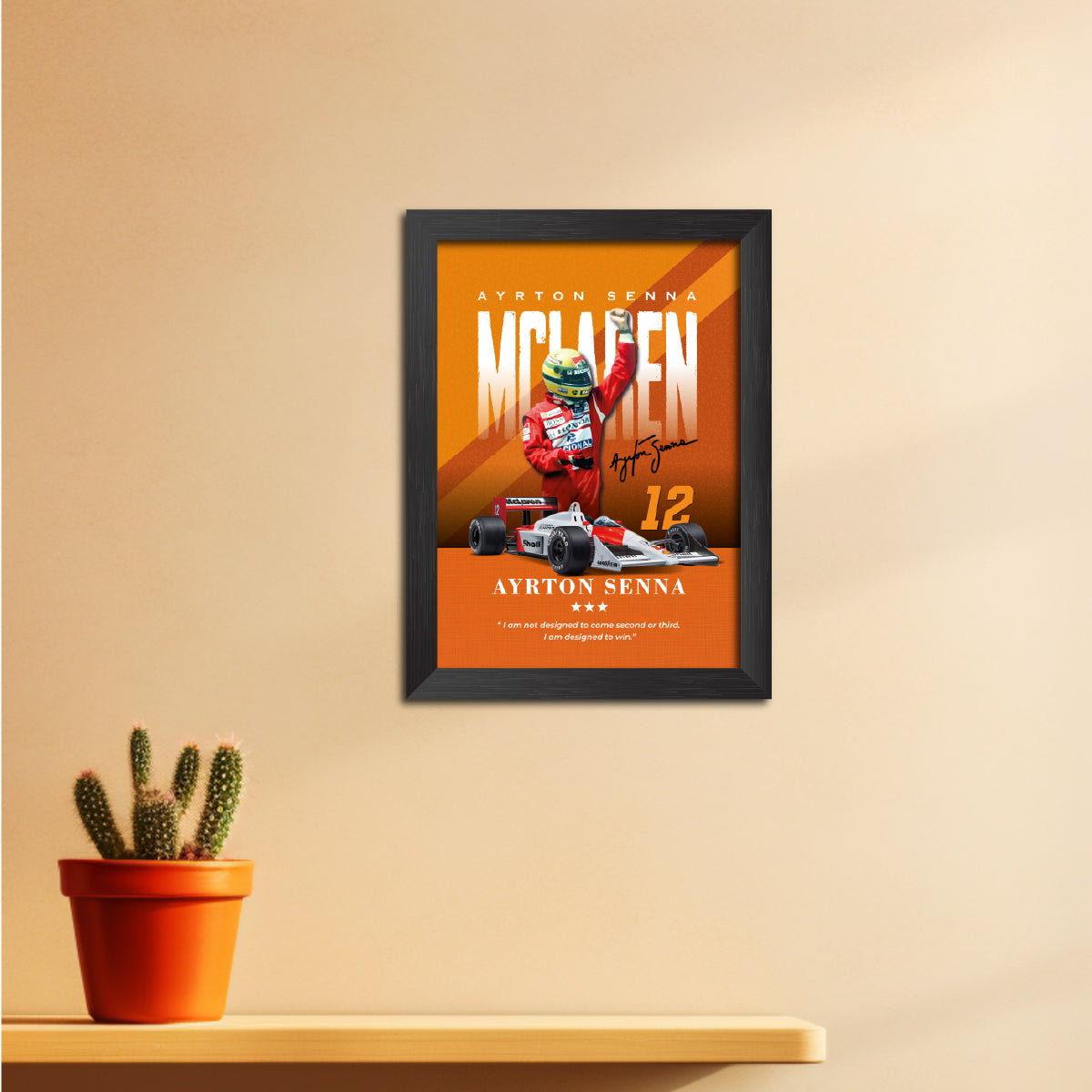 Ayrton Senna Quotes F1 Racing Poster Framed Painting