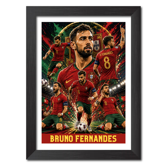 Bruno Fernandes Portugal Football Poster Worldcup Themed Photo Frame Painting
