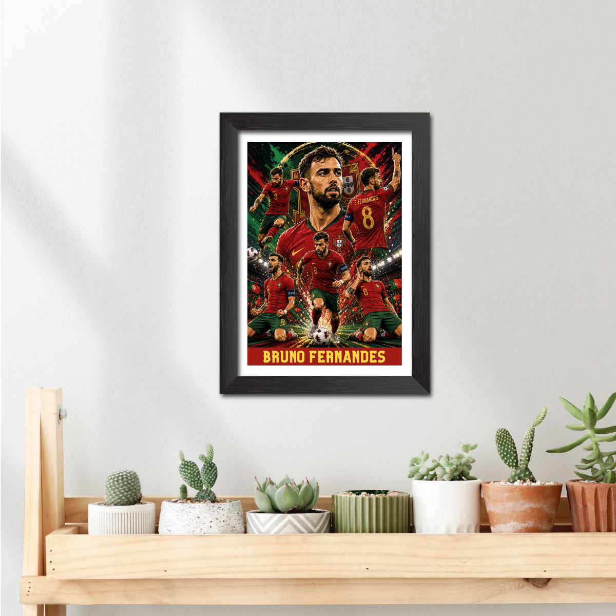 Bruno Fernandes Portugal Football Poster Worldcup Themed Photo Frame Painting
