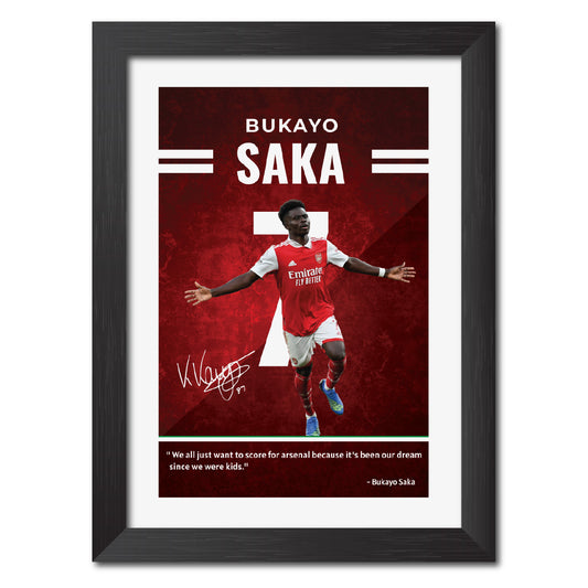 Bukayo Saka Quotes Arsenal Football Club Poster Framed Painting