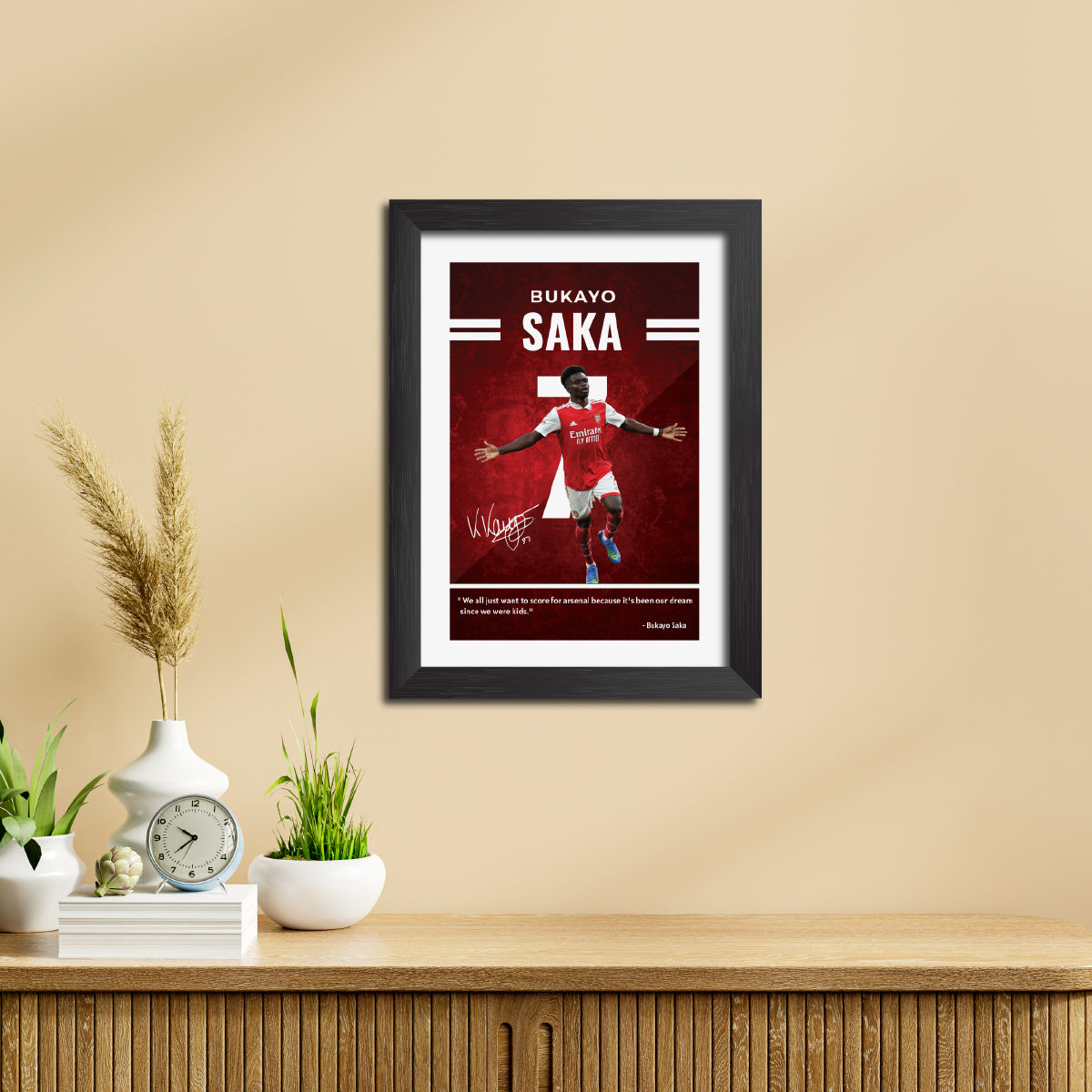 Bukayo Saka Quotes Arsenal Football Club Poster Framed Painting