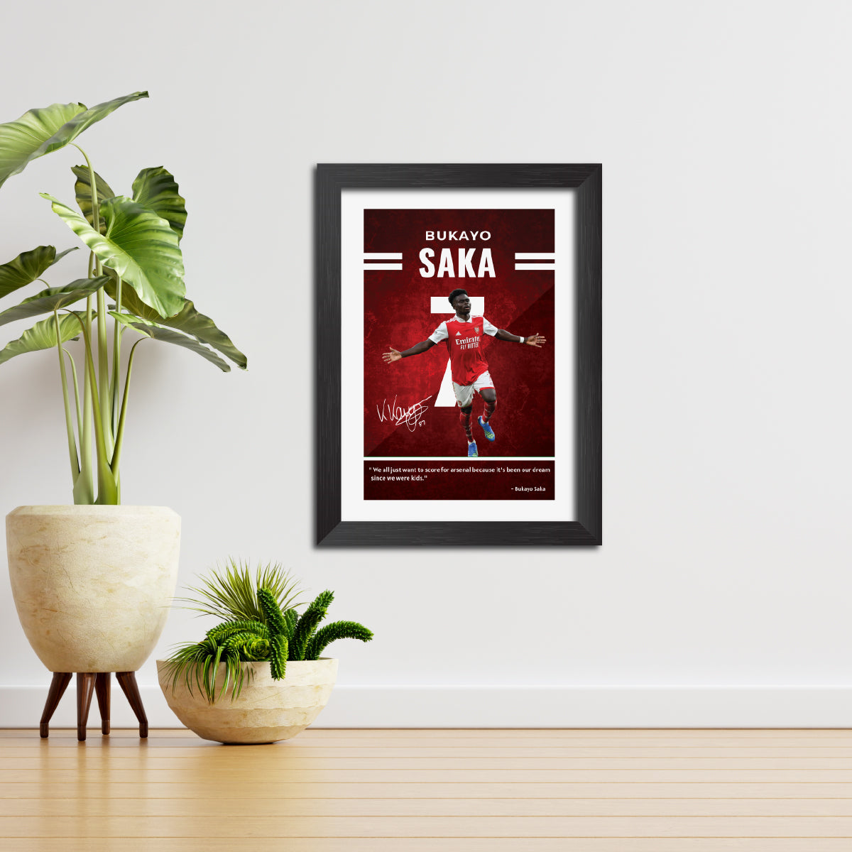 Bukayo Saka Quotes Arsenal Football Club Poster Framed Painting