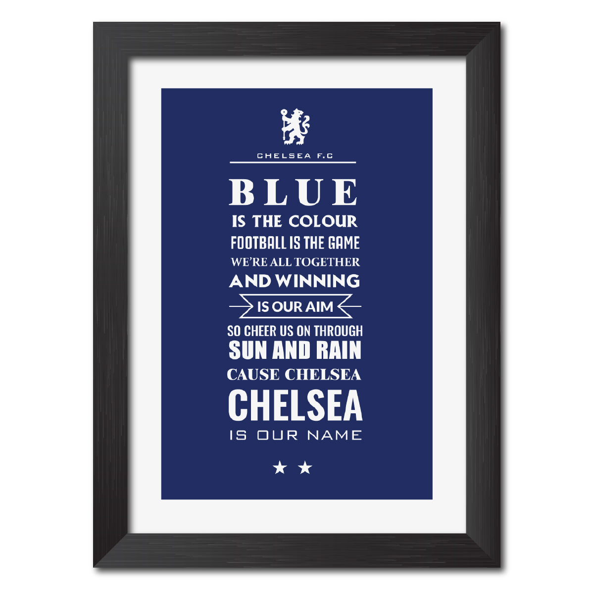 Chelsea Football Club Theme Song Poster Framed Painting