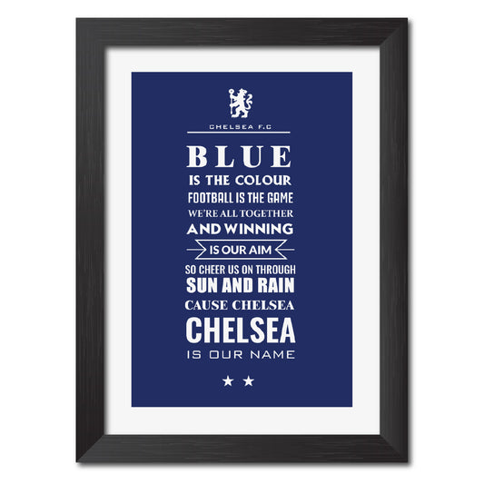 Chelsea Football Club Theme Song Poster Framed Painting