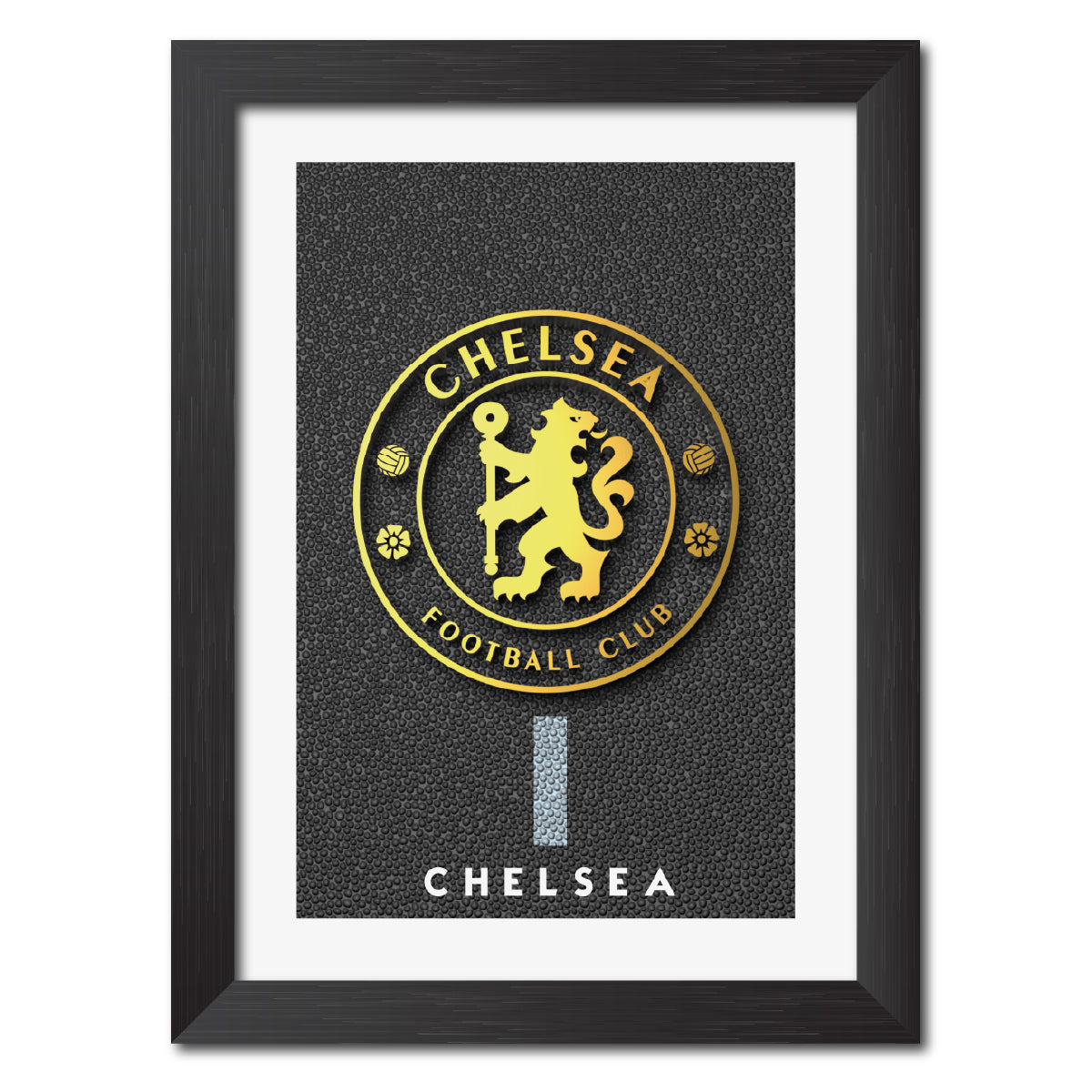 Chelsea Football Club Golden Leather Logo Poster Framed Painting