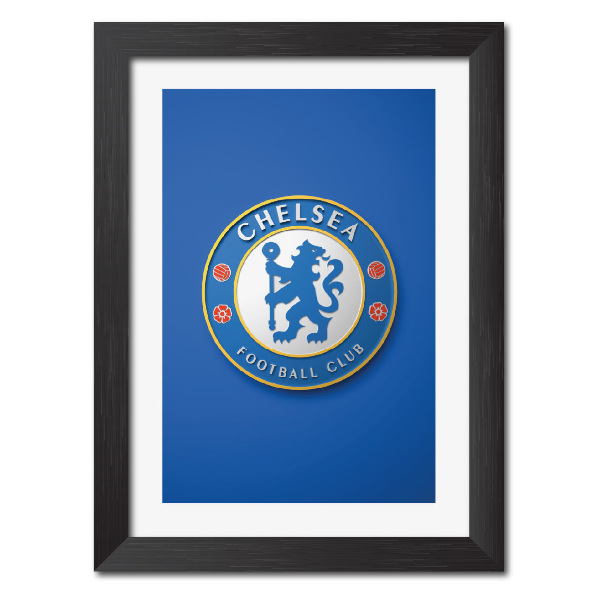 Chelsea Football Club 3D Textured Logo Poster Framed Painting