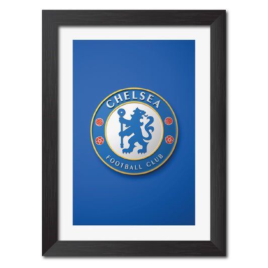 Chelsea Football Club 3D Textured Logo Poster Framed Painting