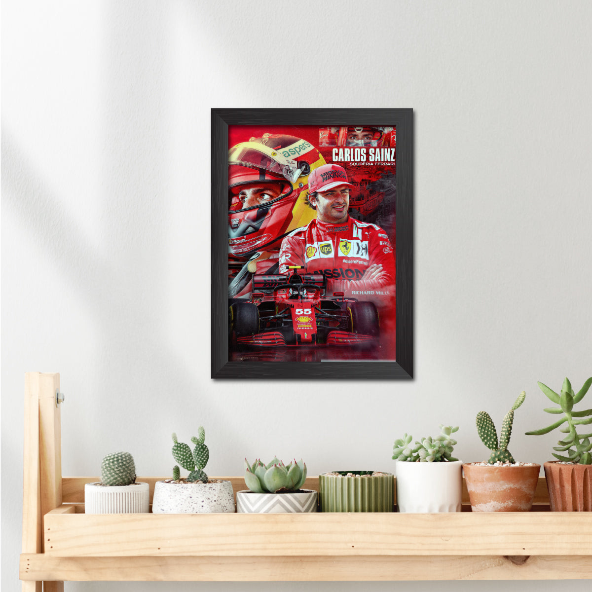 Carlos Sainz F1 Racing Poster Framed Painting