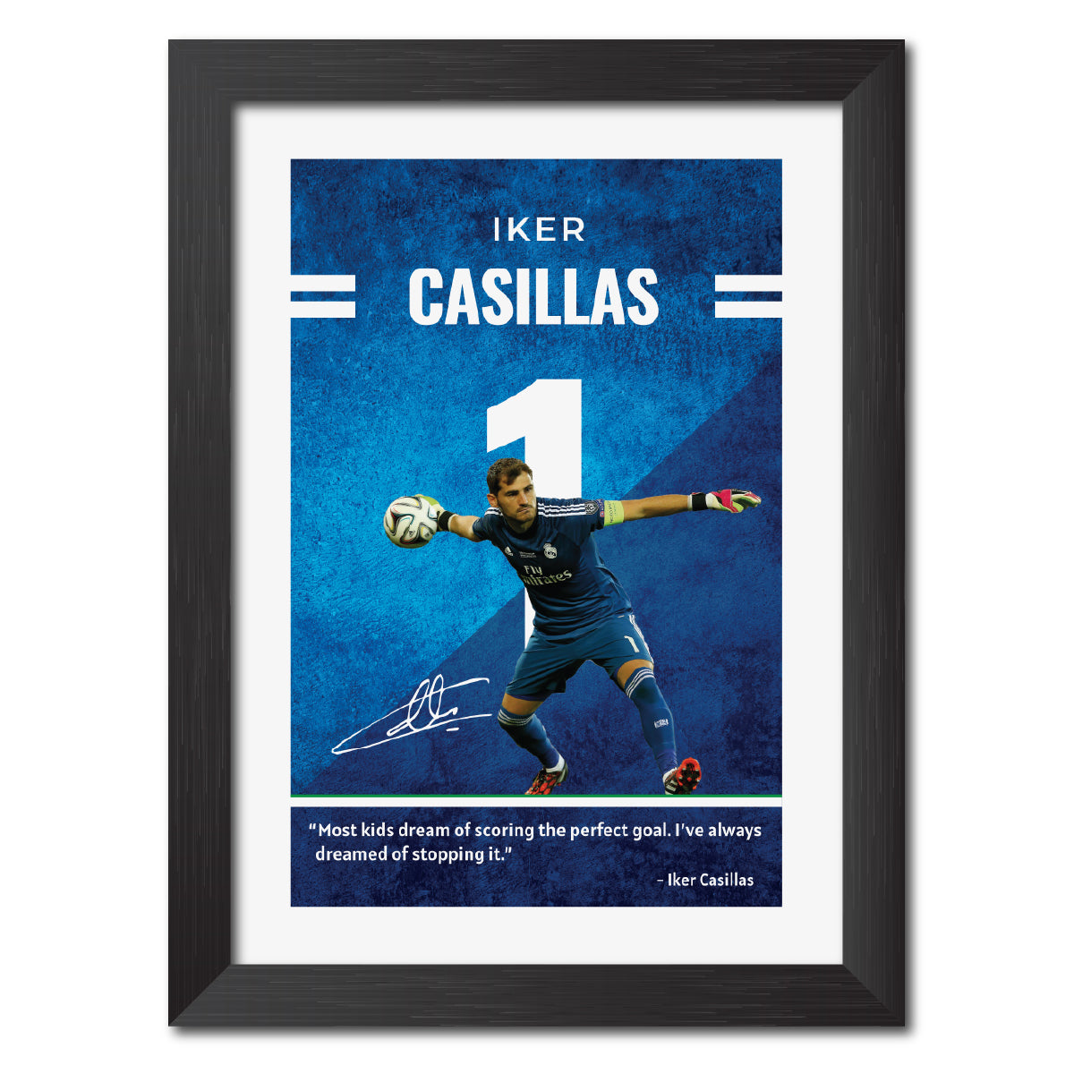 Iker Casillas Quotes Real Madrid Football Poster Framed Painting