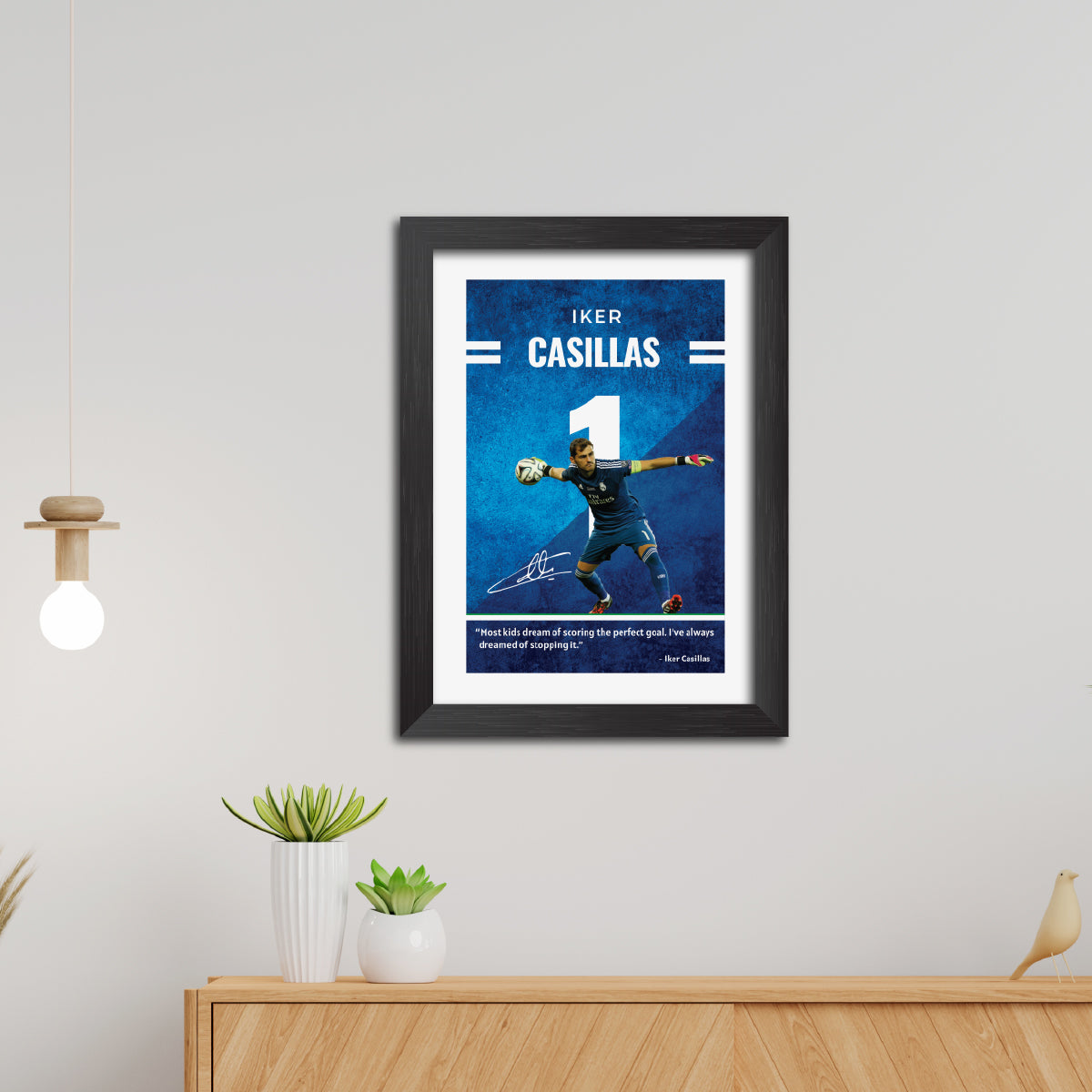 Iker Casillas Quotes Real Madrid Football Poster Framed Painting