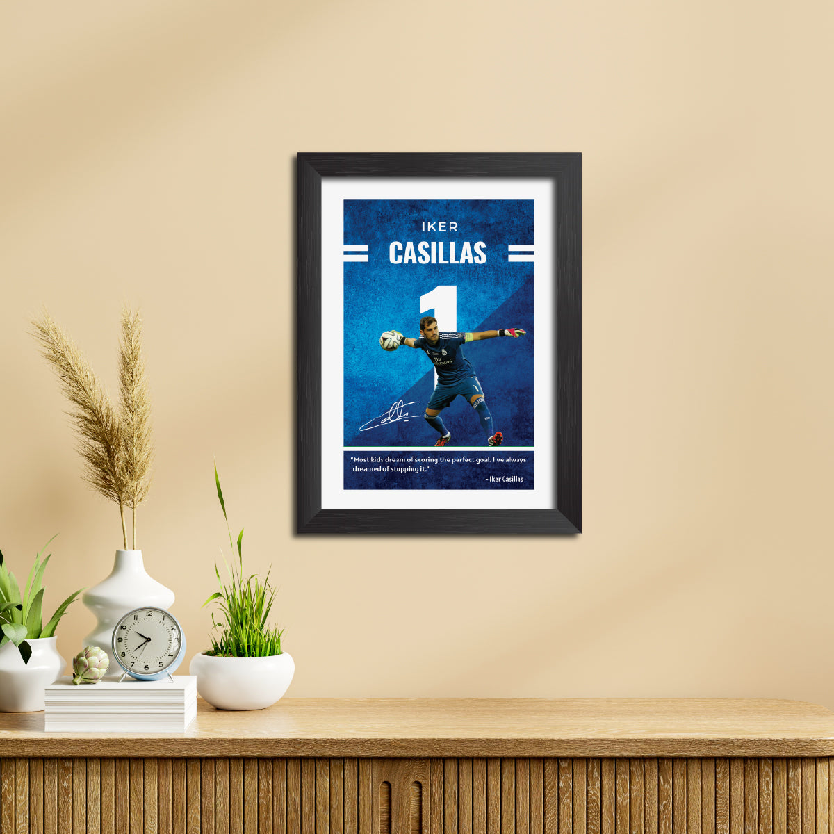 Iker Casillas Quotes Real Madrid Football Poster Framed Painting