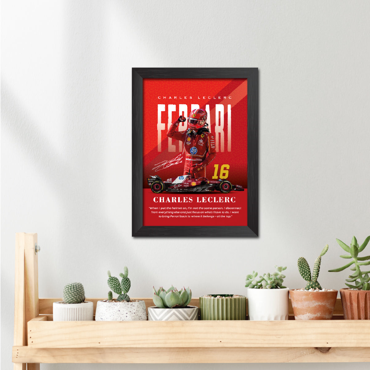 Charles Leclerc Quotes F1 Racing Poster Framed Painting