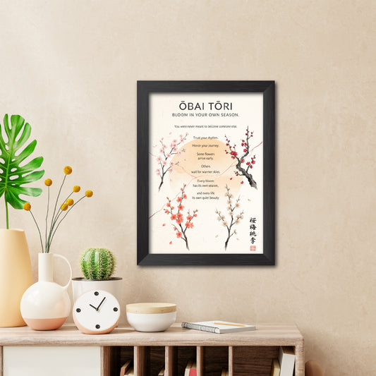 Obai Tori Chinese Philosophical Quote Photo Frame Painting